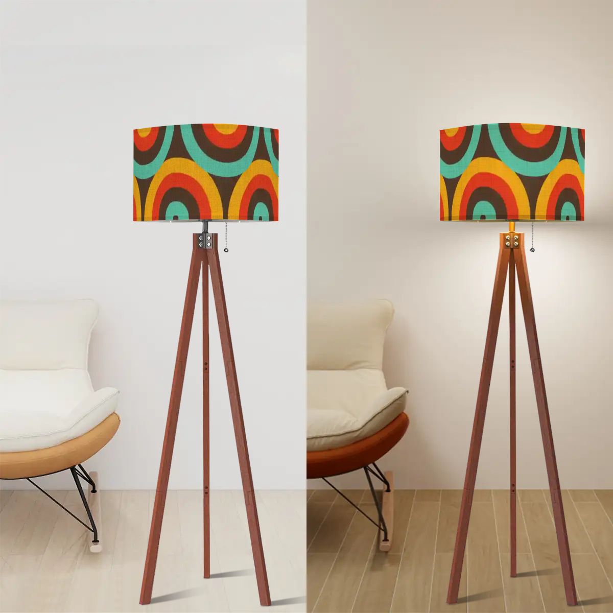 Kate McEnroe New York Mid Century Modern Orb Tripod Floor Lamp Retro 60s Geometric LightingTripod Floor LampsnOhyyPUMnR