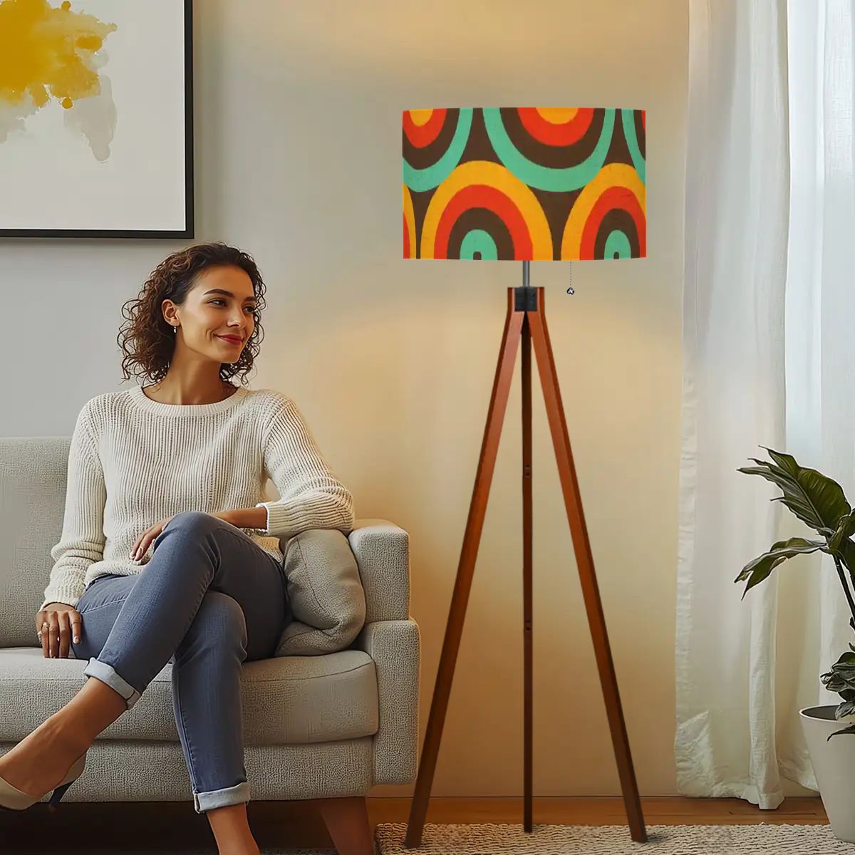 Kate McEnroe New York Mid Century Modern Orb Tripod Floor Lamp Retro 60s Geometric LightingTripod Floor LampsnOhyyPUMnR