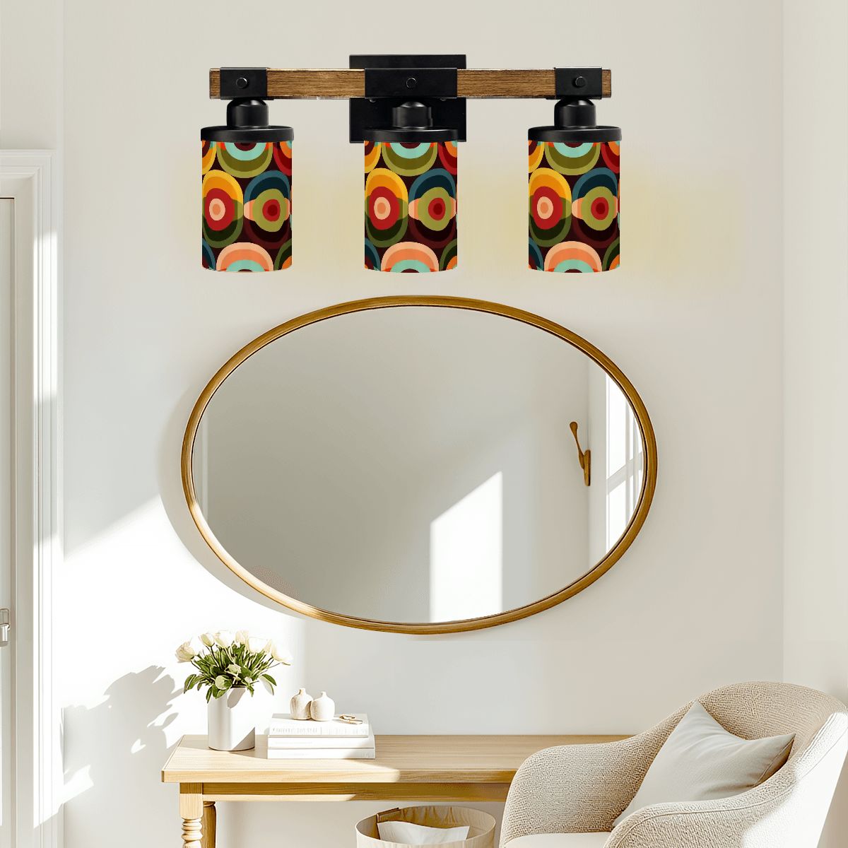 Kate McEnroe New York Mid Century Modern Orb Vanity Light, Retro 70s Psychedelic Wall FixtureVanity Light FixturesBAkxnz8VeV