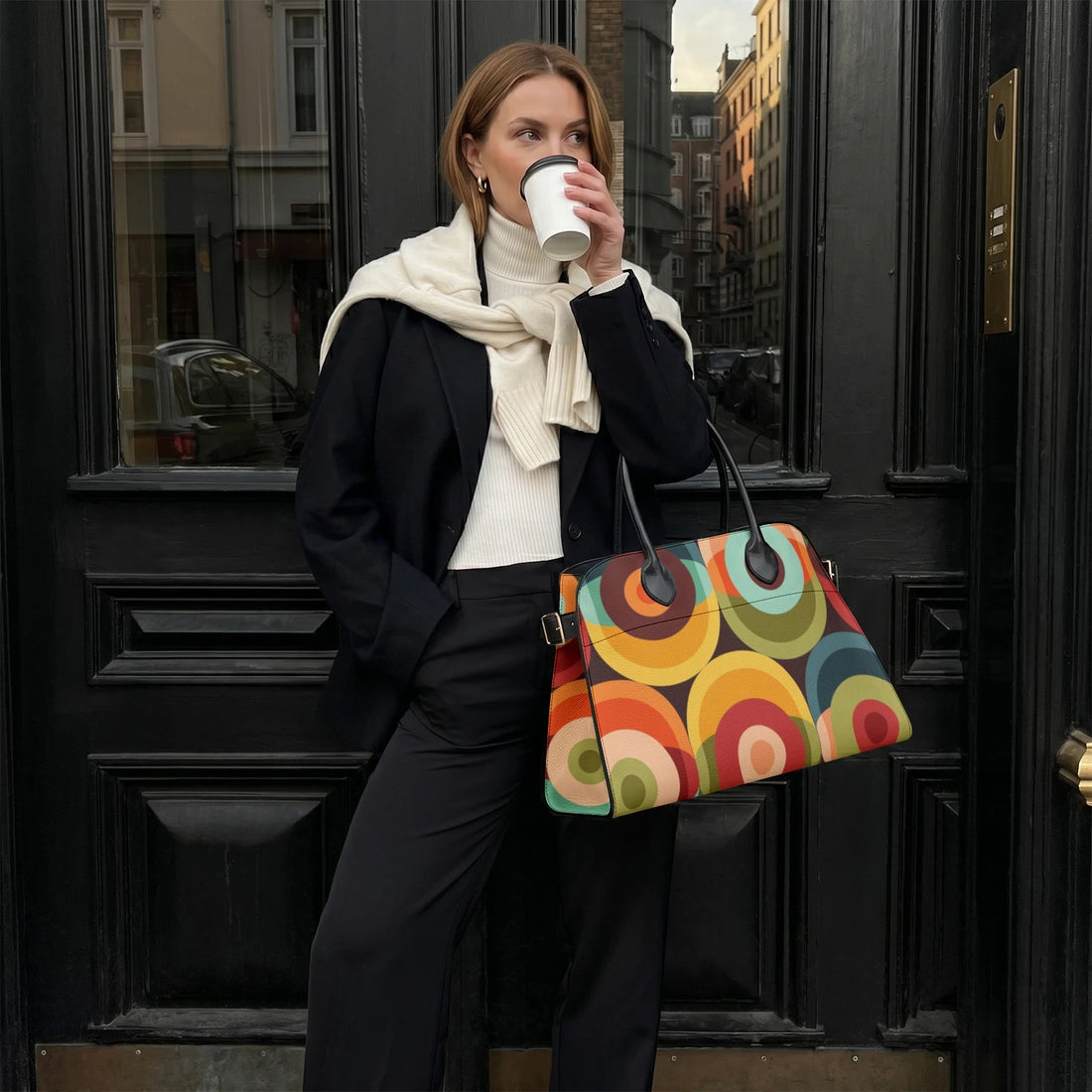 Kate McEnroe New York Mid Century Modern Orbs Satchel Retro Geometric HandbagHandbags9hl2gcmn_001