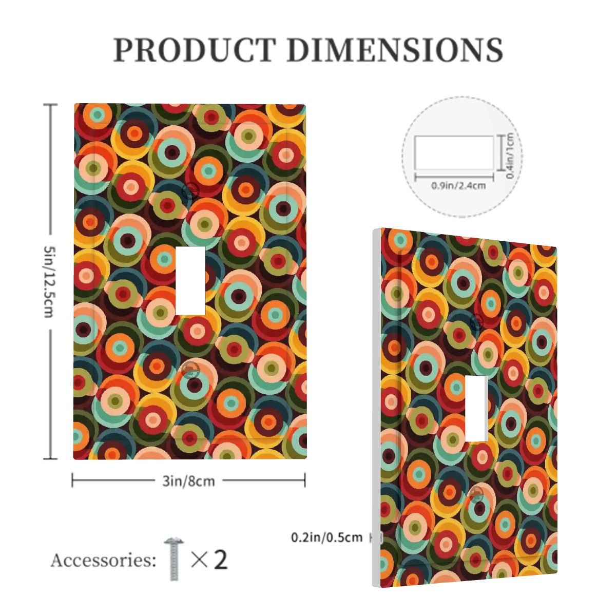 Kate McEnroe New York Mid Century Modern Orbs Toggle Switch Plate. Retro Mod Psychedelic Light CoverSwitch PlatesQ6rANsQPMa