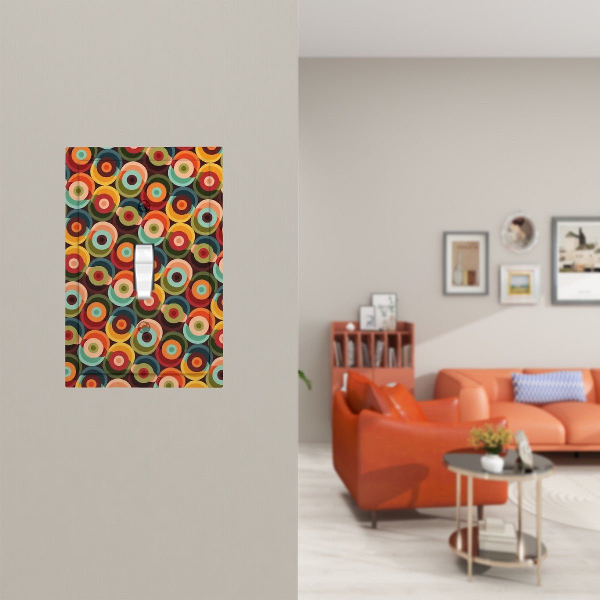 Kate McEnroe New York Mid Century Modern Orbs Toggle Switch Plate. Retro Mod Psychedelic Light CoverSwitch PlatesQ6rANsQPMa