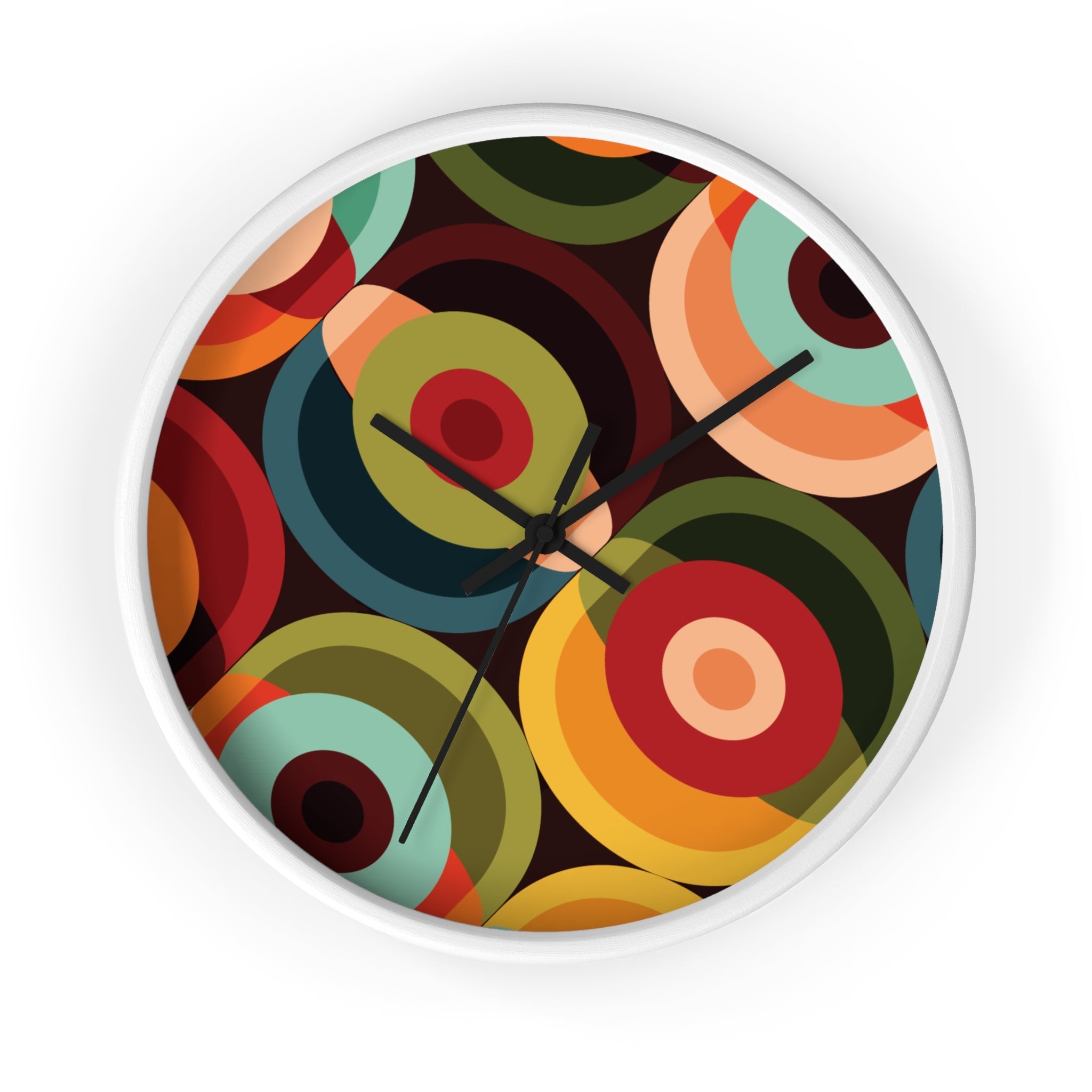 Kate McEnroe New York Mid Century Modern Orbs Wall Clock, Retro 60s Geometric Atomic Era Home AccentHome Decor24144313007712217440