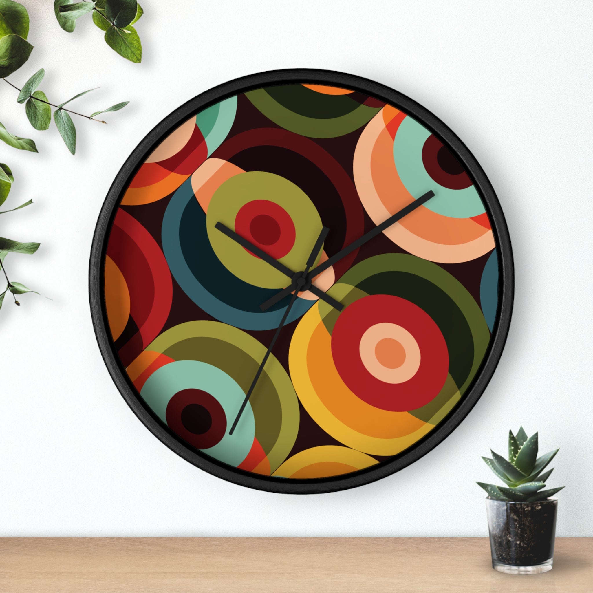 Kate McEnroe New York Mid Century Modern Orbs Wall Clock, Retro 60s Geometric Atomic Era Home AccentHome Decor24337051511475662254