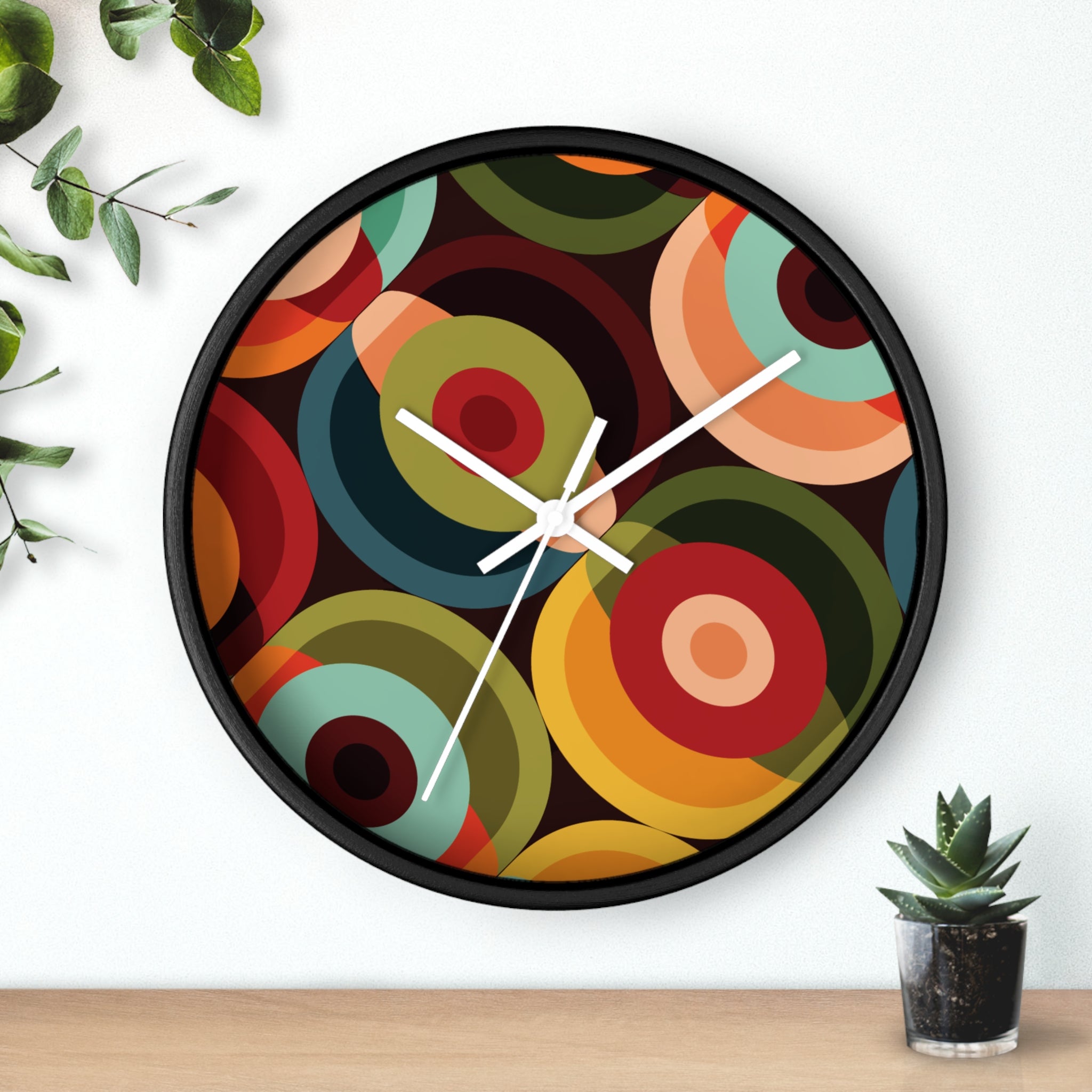 Kate McEnroe New York Mid Century Modern Orbs Wall Clock, Retro 60s Geometric Atomic Era Home AccentHome Decor32506563790126166060