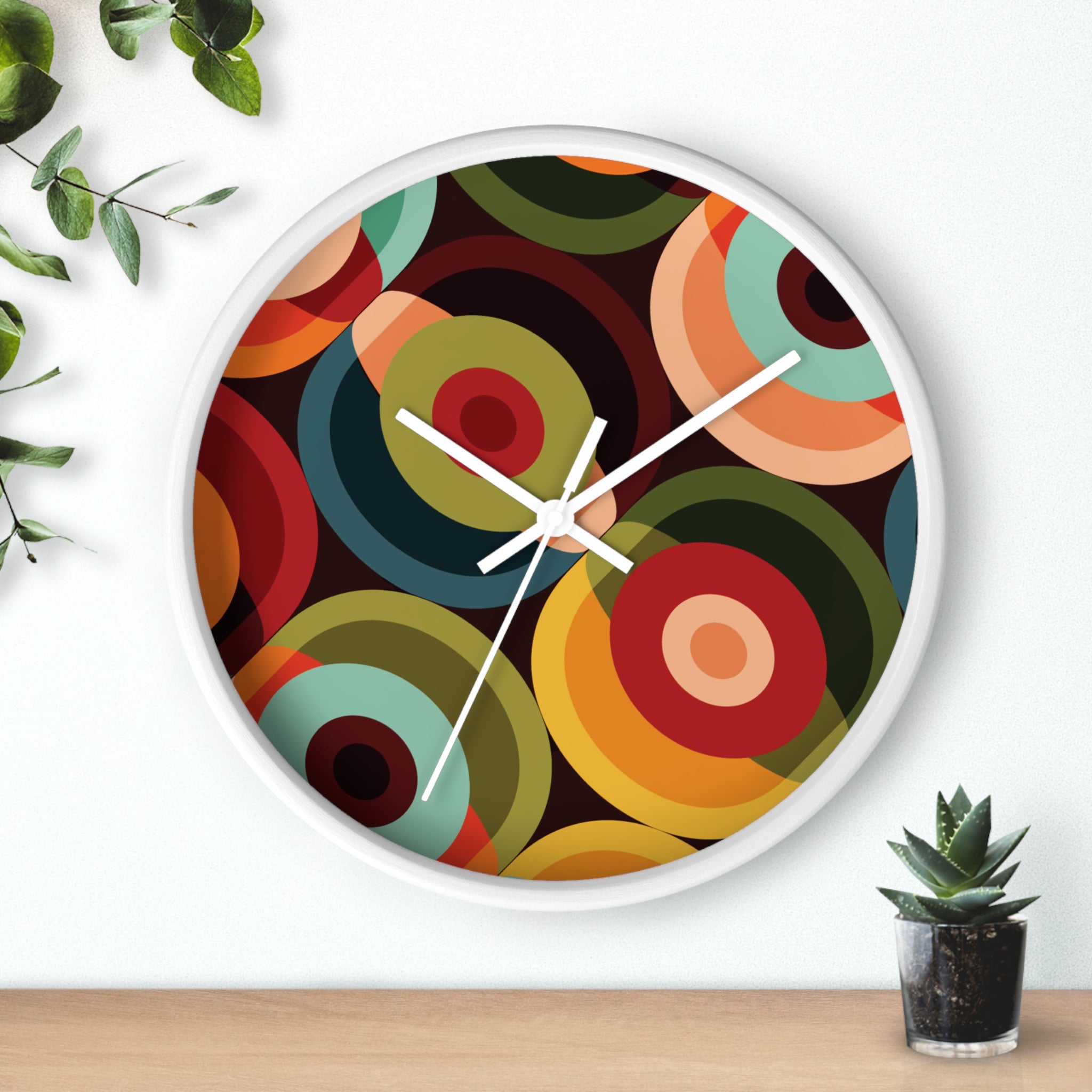 Kate McEnroe New York Mid Century Modern Orbs Wall Clock, Retro 60s Geometric Atomic Era Home AccentHome Decor32506563790126166060