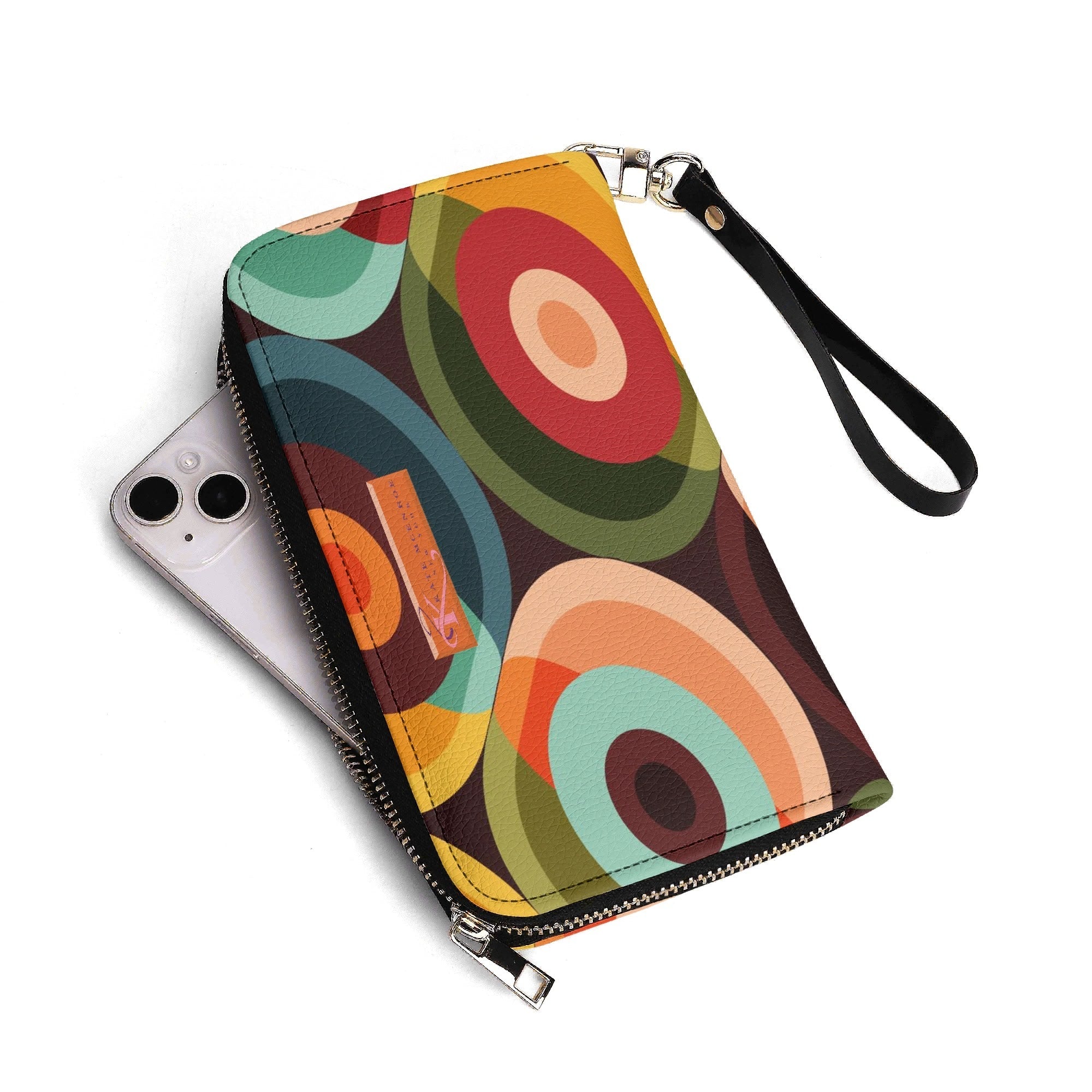 Kate McEnroe New York Mid Century Modern Orbs Wallet, Retro Groovy ClutchWalletsNM68189W-1