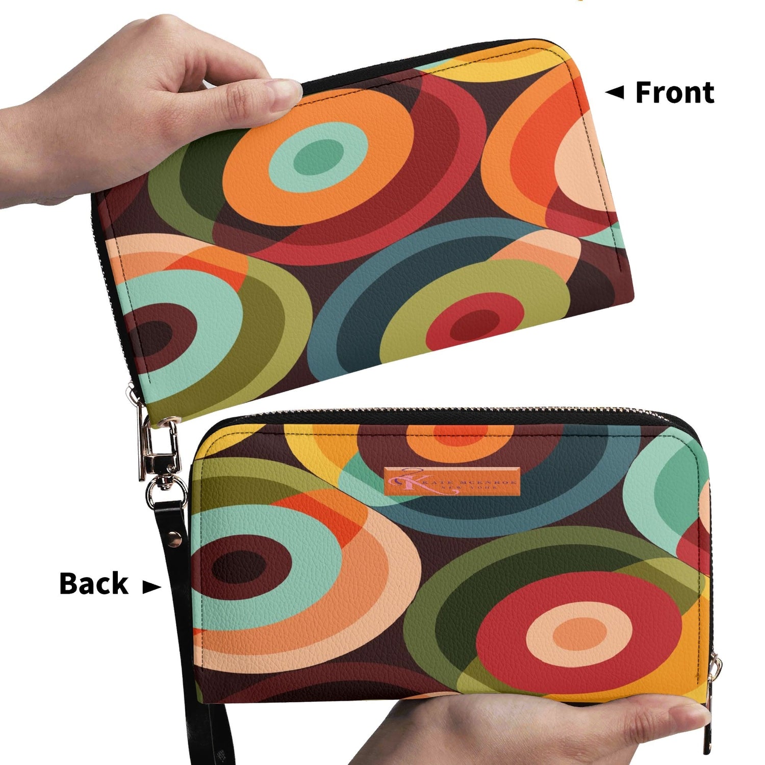 Kate McEnroe New York Mid Century Modern Orbs Wallet, Retro Groovy ClutchWalletsNM68189W-1