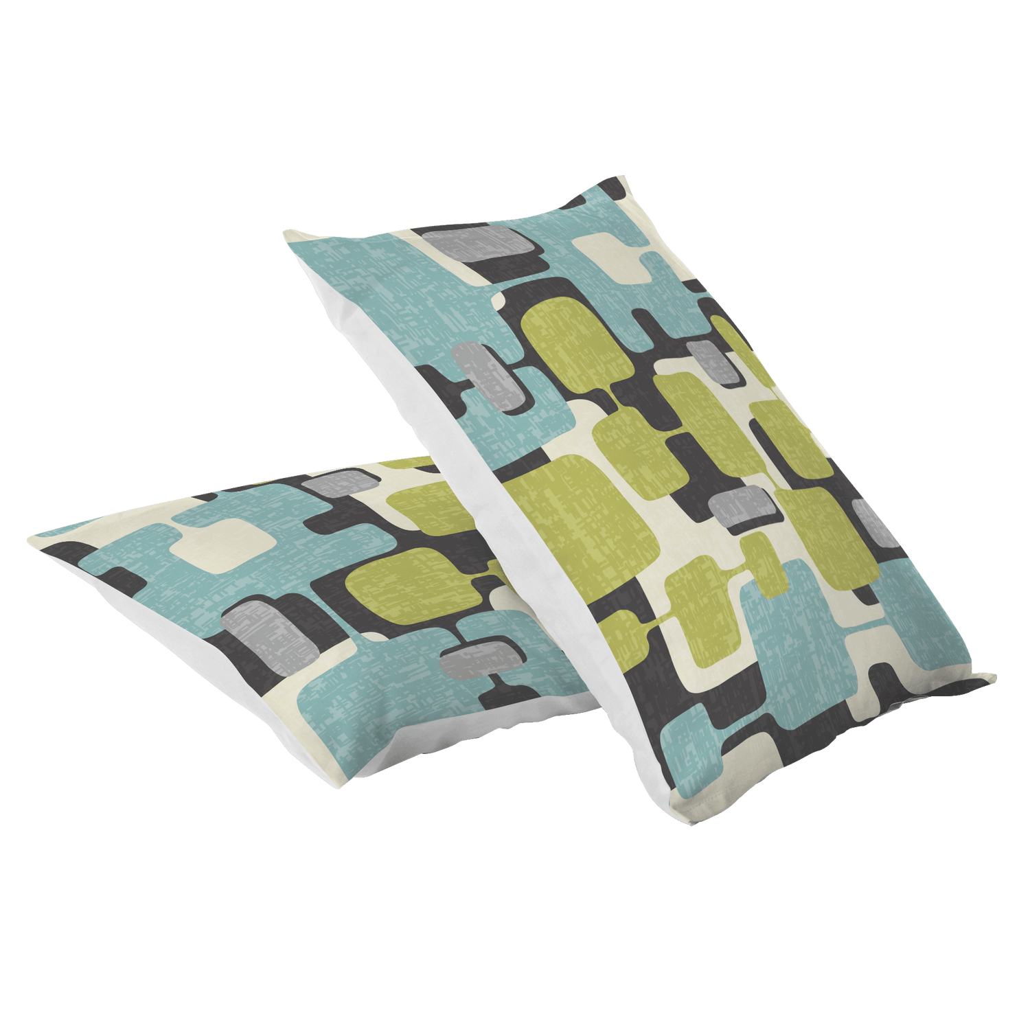 Kate McEnroe New York Mid Century Modern Pillowcase, Retro Abstract Aqua Green MCM BeddingPillowcases1250