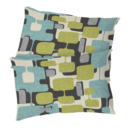 Kate McEnroe New York Mid Century Modern Pillowcase, Retro Abstract Aqua Green MCM BeddingPillowcases1250