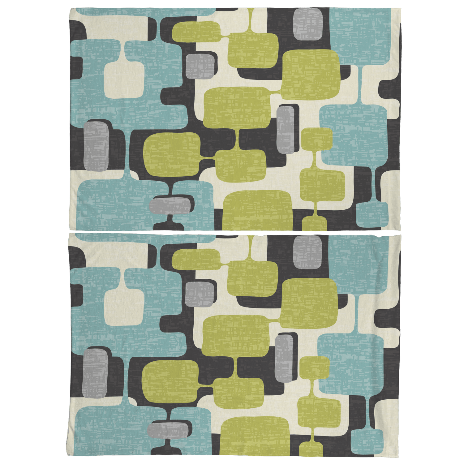 Kate McEnroe New York Mid Century Modern Pillowcase, Retro Abstract Aqua Green MCM BeddingPillowcases1250