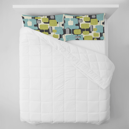 Kate McEnroe New York Mid Century Modern Pillowcase, Retro Abstract Aqua Green MCM BeddingPillowcases1250