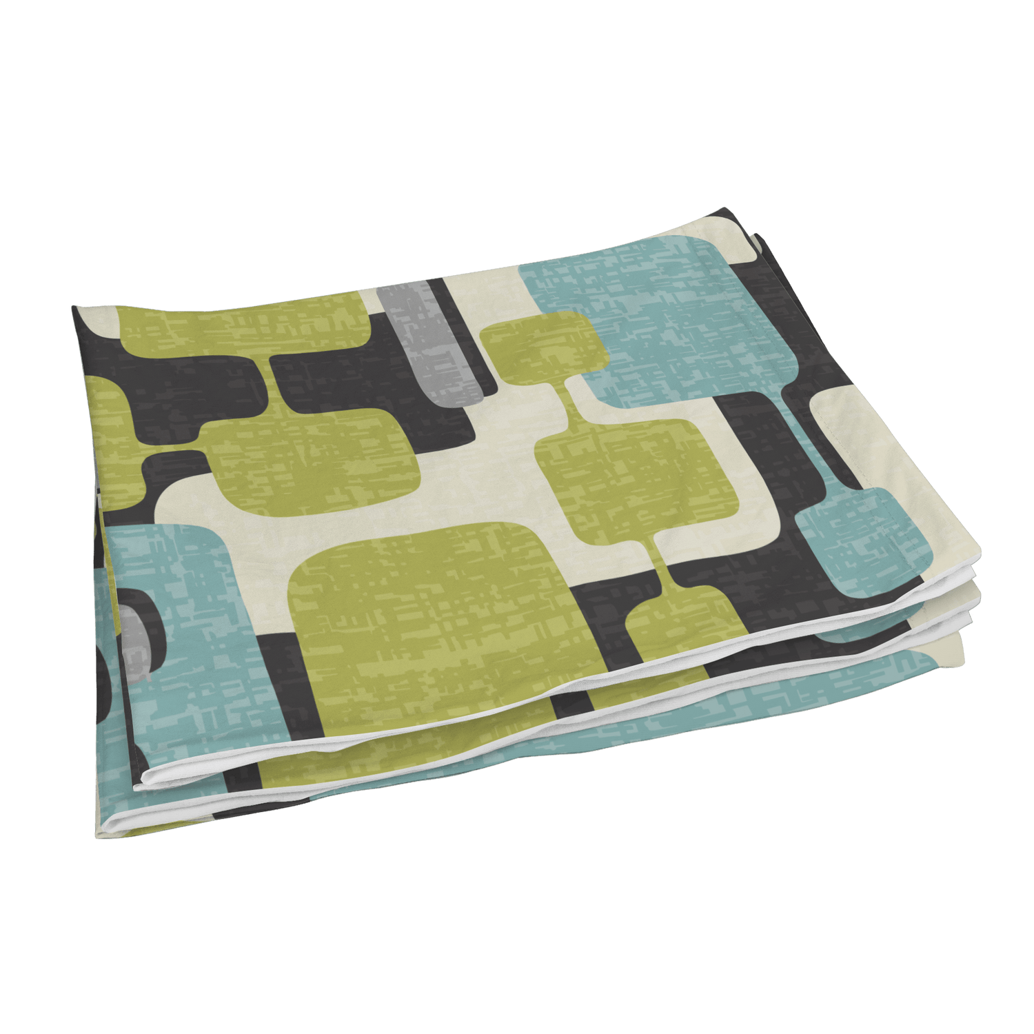 Kate McEnroe New York Mid Century Modern Pillowcase, Retro Abstract Aqua Green MCM BeddingPillowcases1250