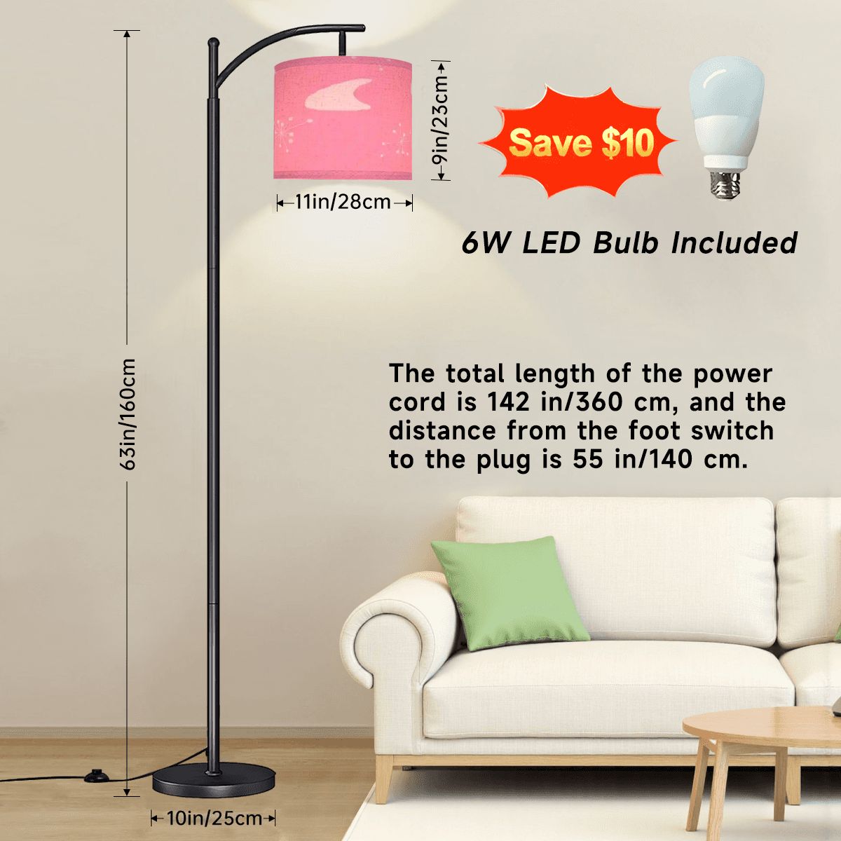 Kate McEnroe New York Mid Century Modern Pink Retro Boomerang Starburst Arc Floor LampArc Floor LampsoLgO2mhwAB