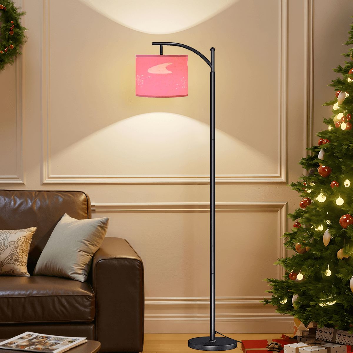 Kate McEnroe New York Mid Century Modern Pink Retro Boomerang Starburst Arc Floor LampArc Floor LampsoLgO2mhwAB