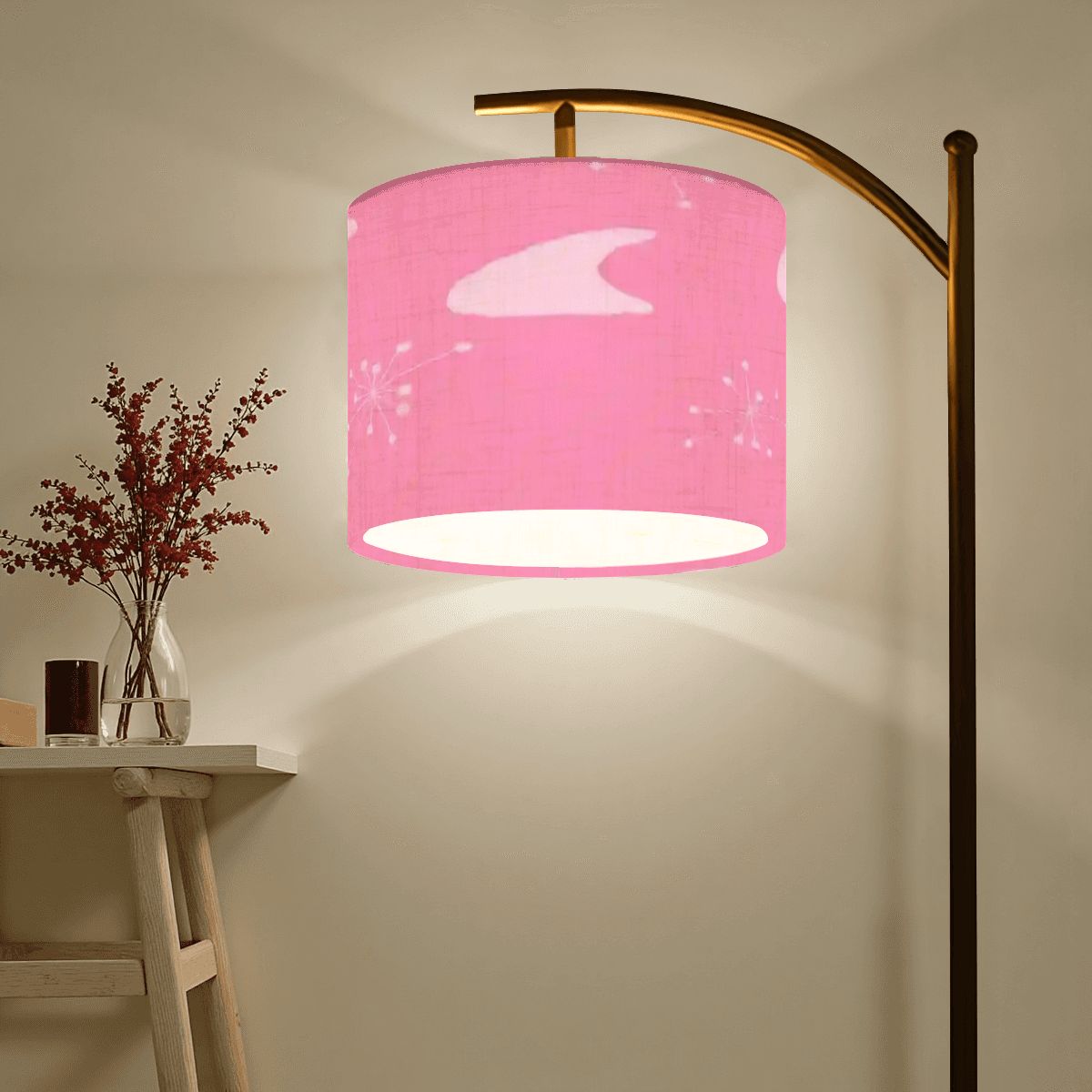 Kate McEnroe New York Mid Century Modern Pink Retro Boomerang Starburst Arc Floor LampArc Floor LampsoLgO2mhwAB