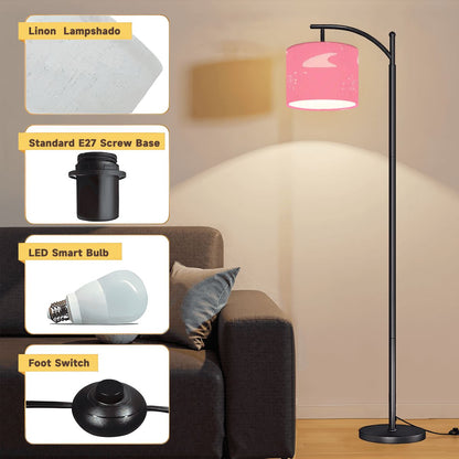 Kate McEnroe New York Mid Century Modern Pink Retro Boomerang Starburst Arc Floor LampArc Floor LampsoLgO2mhwAB