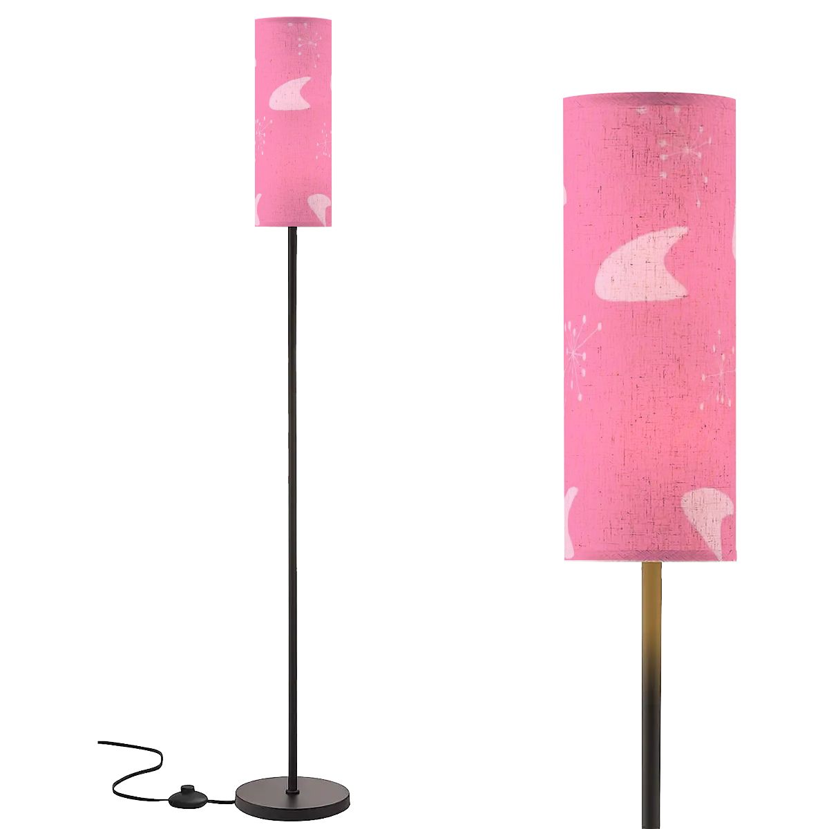 Kate McEnroe New York Mid Century Modern Pink Slim Floor Lamp, Retro 50s Boomerang LightingSlim Floor LampsAiLJay4jrM