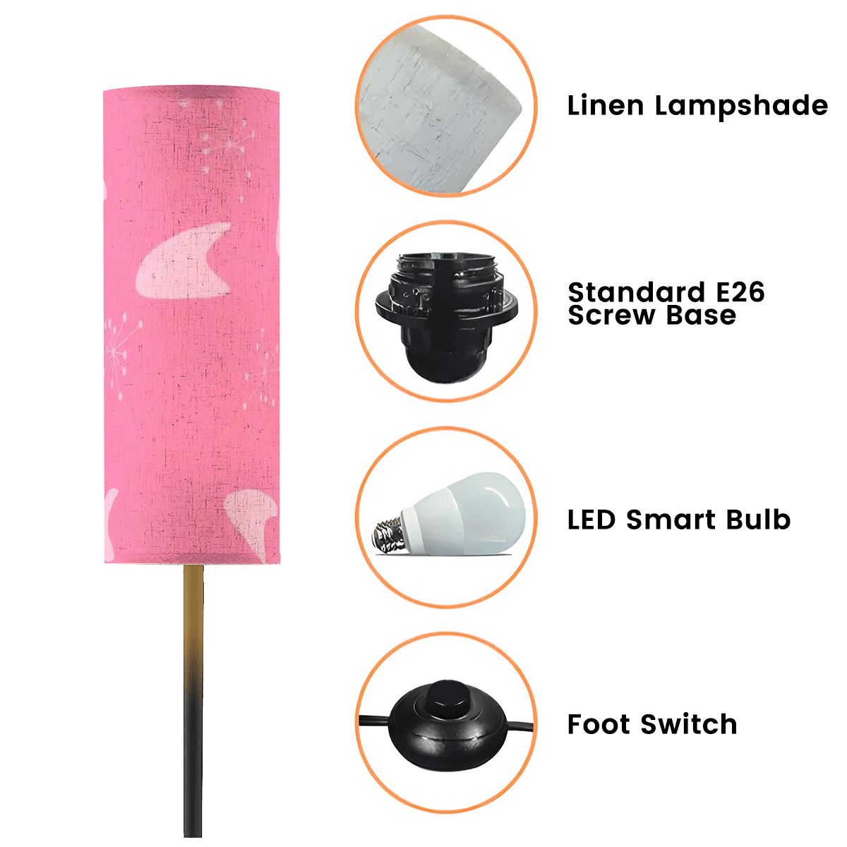 Kate McEnroe New York Mid Century Modern Pink Slim Floor Lamp, Retro 50s Boomerang LightingSlim Floor LampsAiLJay4jrM