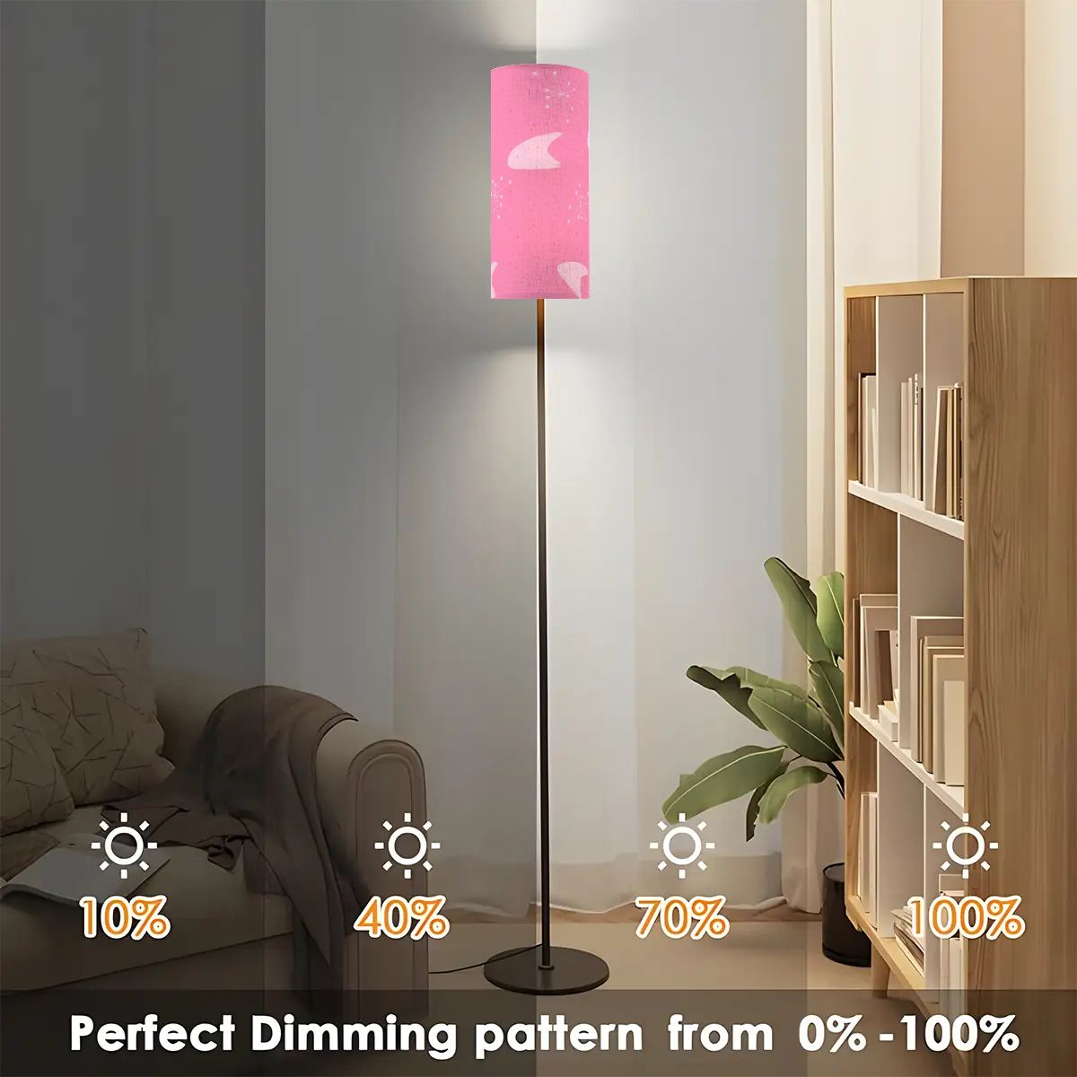 Kate McEnroe New York Mid Century Modern Pink Slim Floor Lamp, Retro 50s Boomerang LightingSlim Floor LampsAiLJay4jrM
