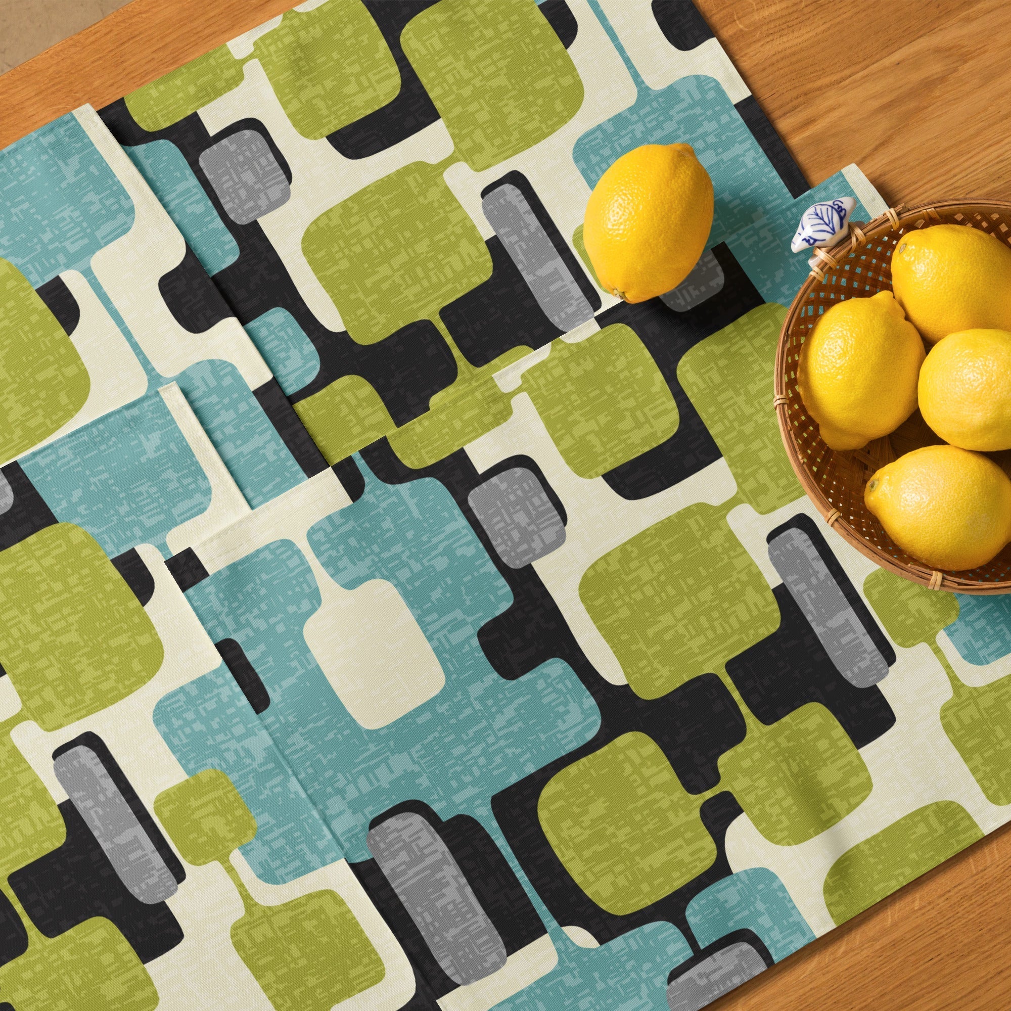 Kate McEnroe New York Mid Century Modern Placemats, Set of 4, MCM 60s Geometric Abstract Table Mats, Retro Dining LinensPlacemats7857804_17484