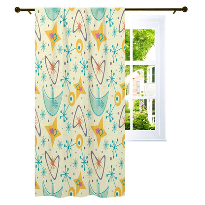 Kate McEnroe New York Mid Century Modern Retro 1950s Atomic Boomerang Window Curtains, Single PanelWindow Curtains103363