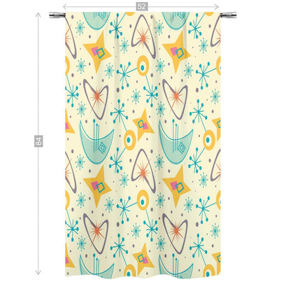 Kate McEnroe New York Mid Century Modern Retro 1950s Atomic Boomerang Window Curtains, Single PanelWindow Curtains103363