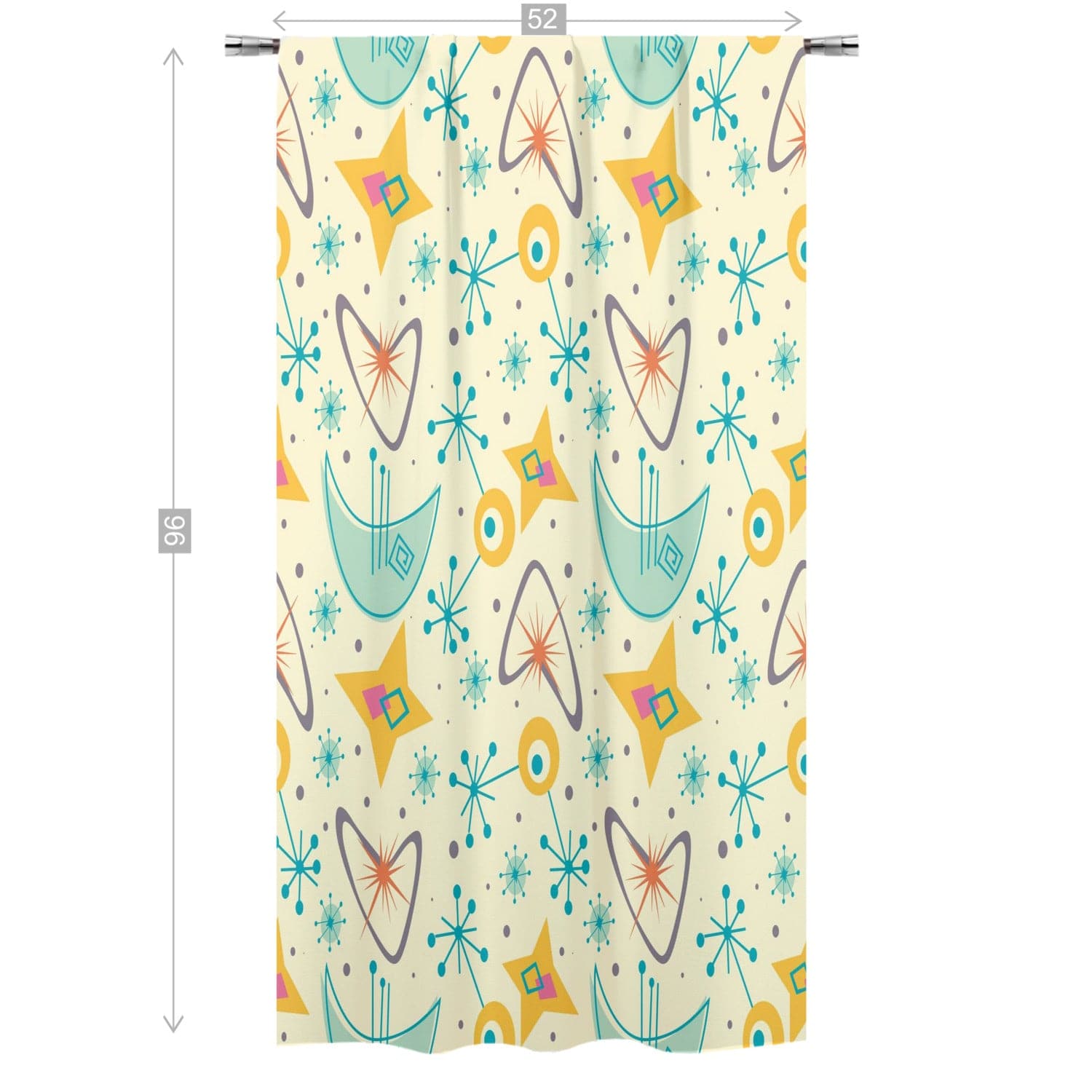 Kate McEnroe New York Mid Century Modern Retro 1950s Atomic Boomerang Window Curtains, Single PanelWindow Curtains103363