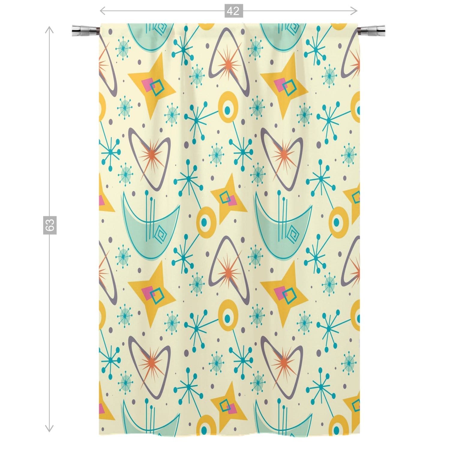 Kate McEnroe New York Mid Century Modern Retro 1950s Atomic Boomerang Window Curtains, Single PanelWindow Curtains103363