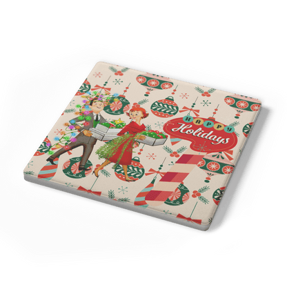 Kate McEnroe New York Mid Century Modern Retro 50s Christmas CoastersCoasters7021