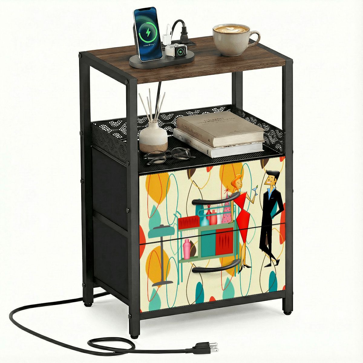 Kate McEnroe New York Mid Century Modern Retro 50s Kitschy Cocktail Party NightstandNightStandsZhBc611RSZ