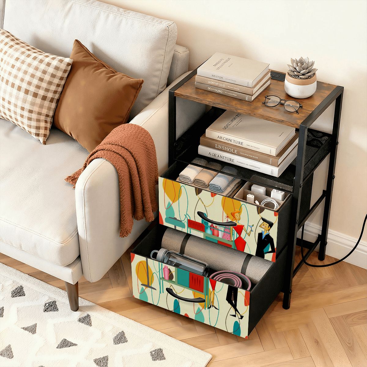 Kate McEnroe New York Mid Century Modern Retro 50s Kitschy Cocktail Party NightstandNightStandsZhBc611RSZ