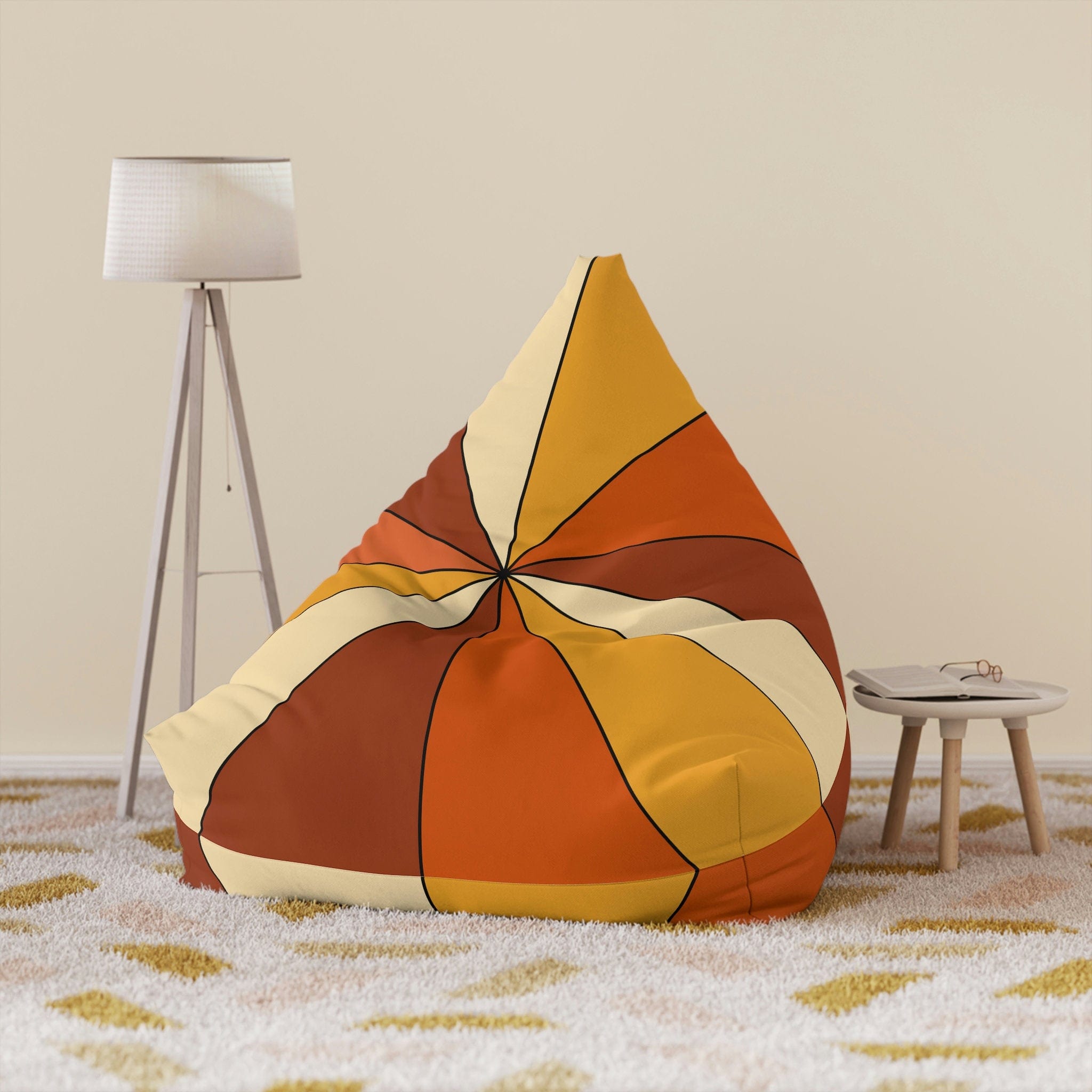 Kate McEnroe New York Mid Century Modern Retro 60, 70s Bean Bag Chair Cover, Hippie Bean Bag Cover for Teens and Adults, Mid Mod Lounge Room, Dorm Room Decor GiftBean Bag Chair Covers14093180989610173602