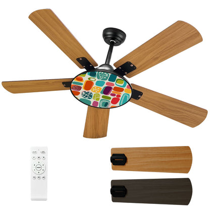Kate McEnroe New York Mid Century Modern Retro 60s Amoeba Reversible Ceiling Fan with LightCeiling FansgYu2i4x7EG