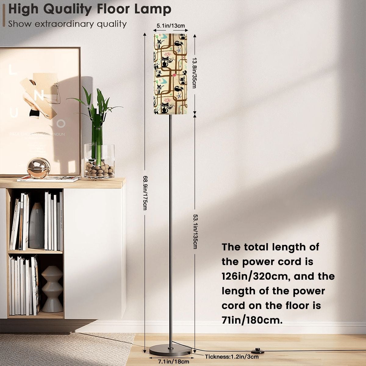 Kate McEnroe New York Mid Century Modern Retro 70s Atomic Cat Standing Floor LampSlim Floor Lamps0Yjc1MRhfH