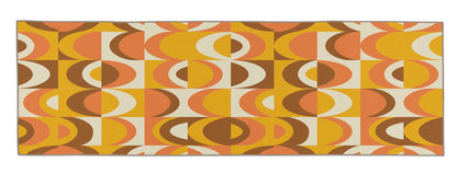 Kate McEnroe New York Mid Century Modern Retro 70s Geometric Orange, Brown Mustard Yellow Area RugRugs