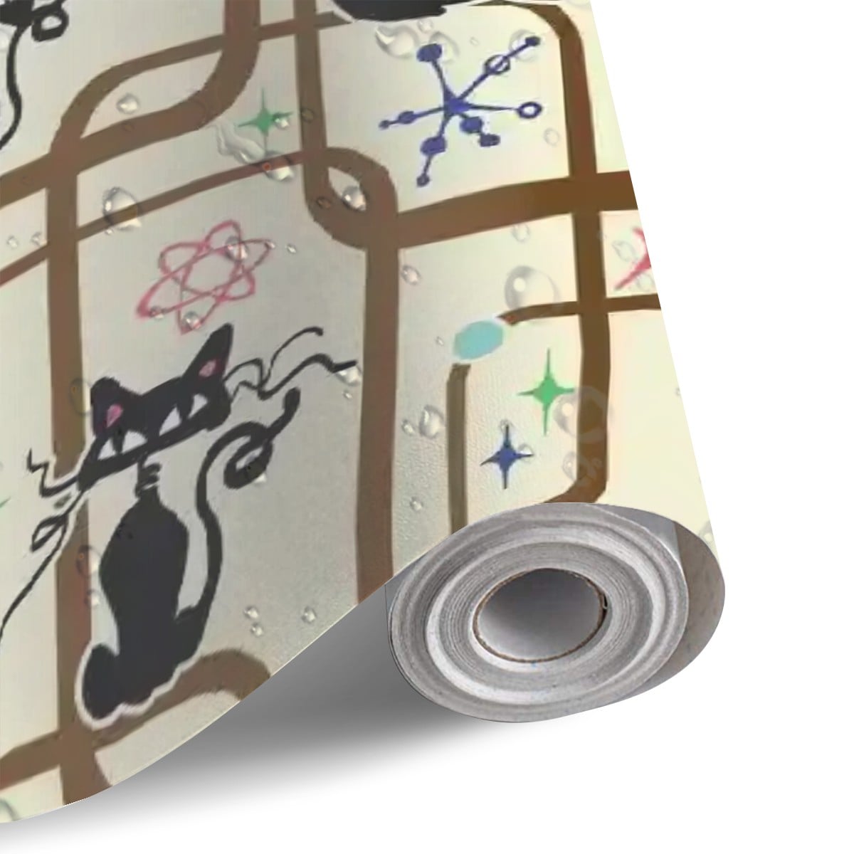 Kate McEnroe New York Mid Century Modern Retro 70s Kitschy Atomic Cat Refrigerator WrapRefrigerator Wraps6okz8nhAA1