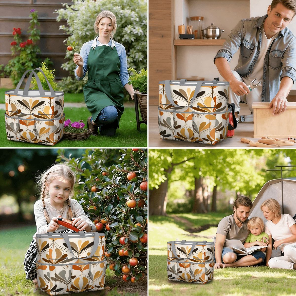 Kate McEnroe New York Mid Century Modern Retro 70s Mod Floral Garden Tool BagGarden Tool BaglsK2OT7mGm