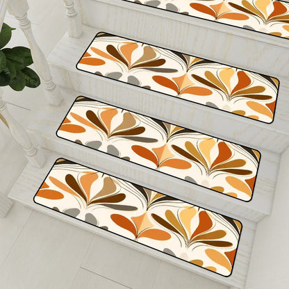Kate McEnroe New York Mid Century Modern Retro 70s Mod Floral Non Slip Stair TreadsStair TreadsIByOkrLG1U