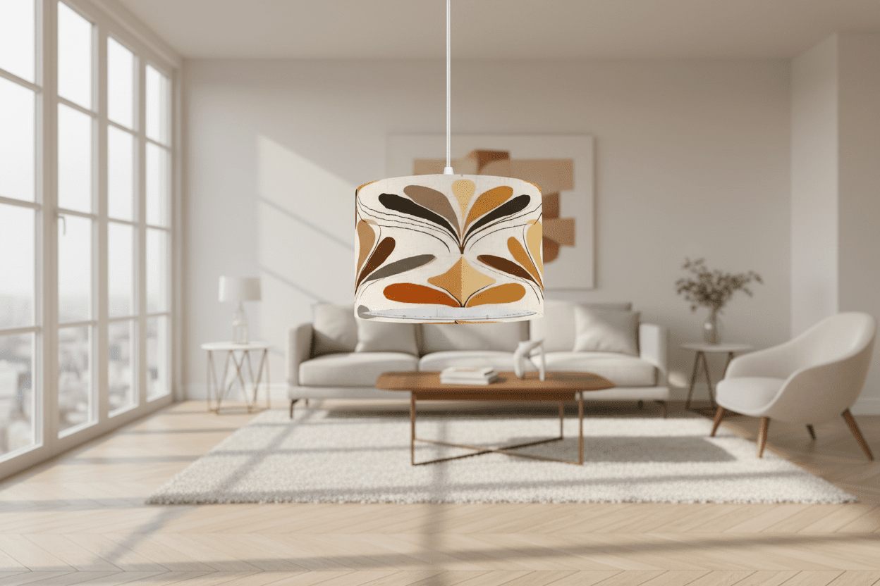 Kate McEnroe New York Mid Century Modern Retro 70s Mod Floral Plug In Swag LampPendant LightsaAWE0IGshs