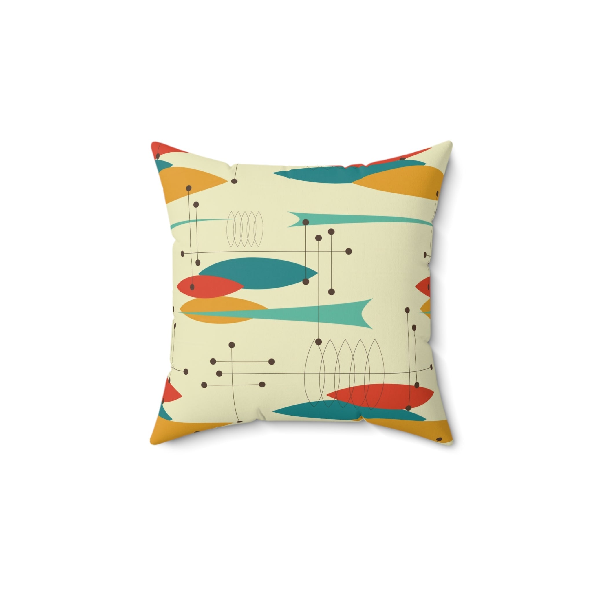Kate McEnroe New York Mid Century Modern Retro Abstract Ovals 1950s Throw PillowThrow Pillows14274159420570321335