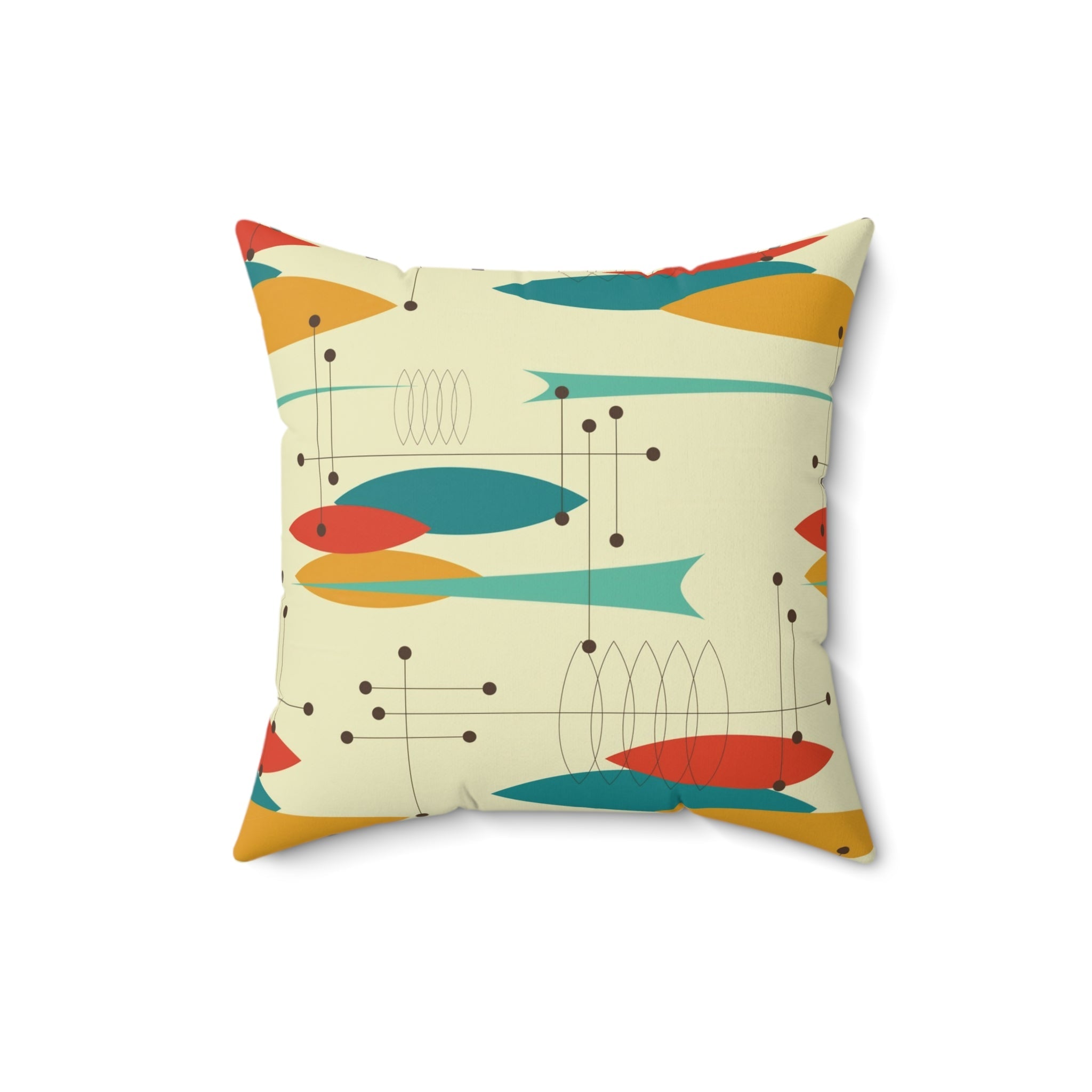 Kate McEnroe New York Mid Century Modern Retro Abstract Ovals 1950s Throw PillowThrow Pillows16486491927715107904