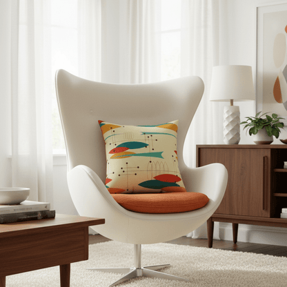 Kate McEnroe New York Mid Century Modern Retro Abstract Ovals 1950s Throw PillowThrow Pillows16486491927715107904