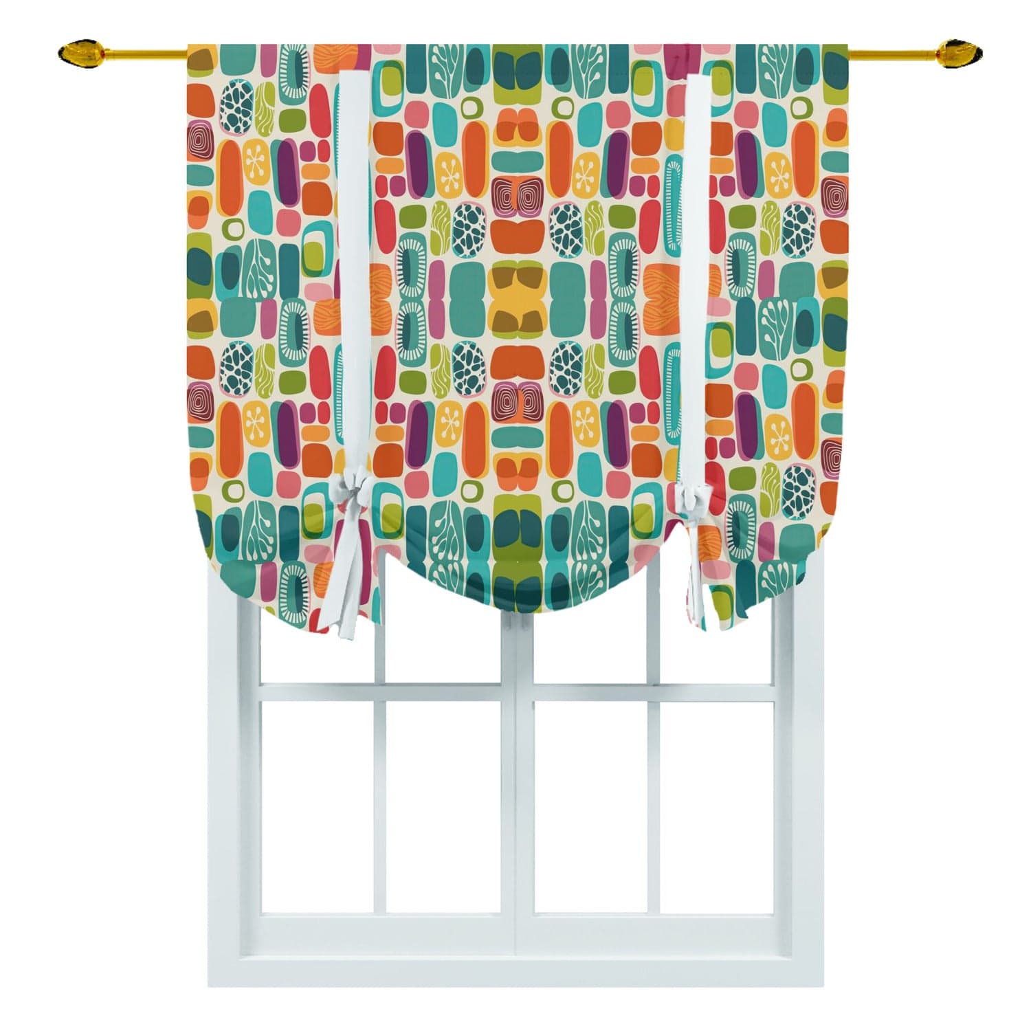 Kate McEnroe New York Mid Century Modern Retro Amoeba Tie Up curtainTie - up Curtains88105