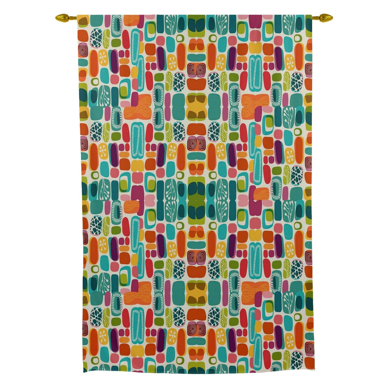 Kate McEnroe New York Mid Century Modern Retro Amoeba Tie Up curtainTie - up Curtains88105