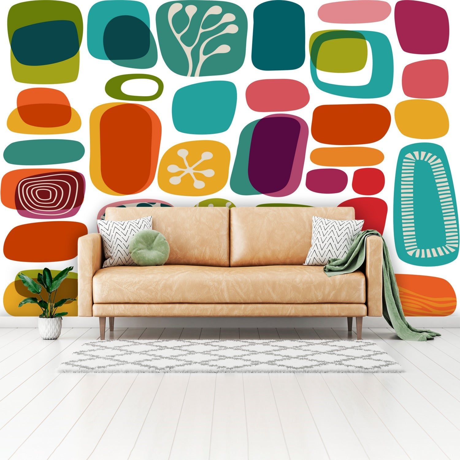 Kate McEnroe New York Mid Century Modern Retro Amoeba Wall Mural KM2942024Wall Mural121140