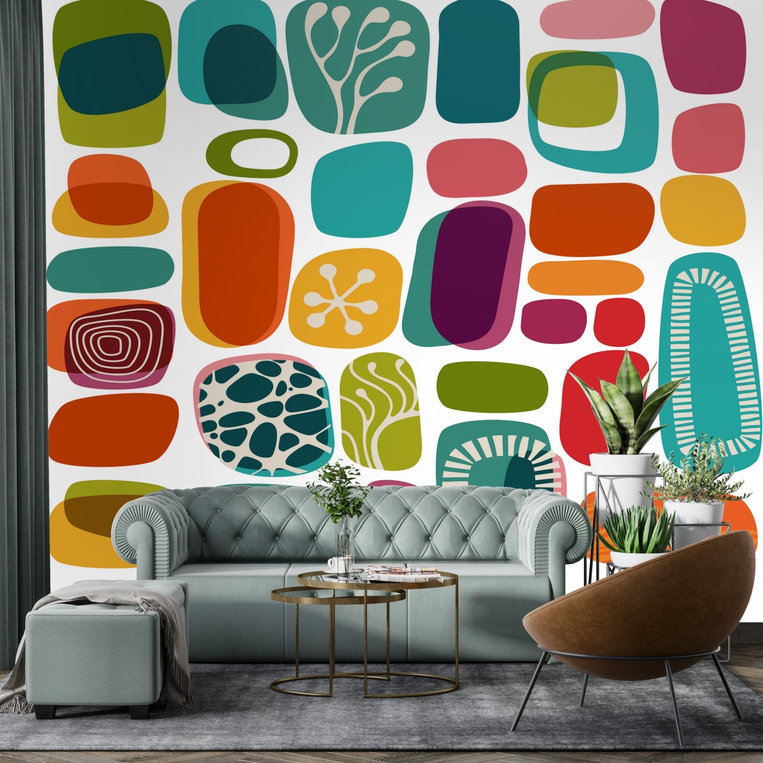 Kate McEnroe New York Mid Century Modern Retro Amoeba Wall Mural KM2942024Wall Mural121142