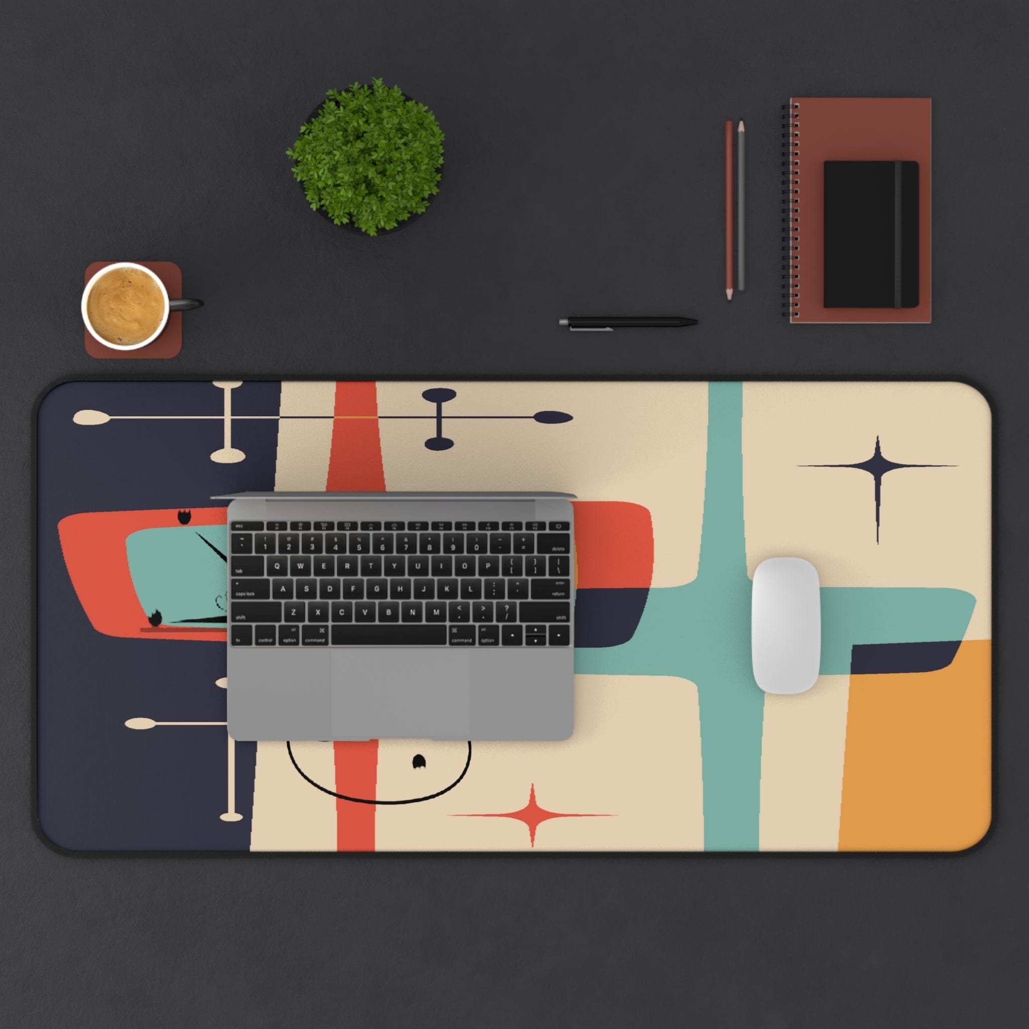 Kate McEnroe New York Mid Century Modern Retro Atomic Cat Desk MatDesk Pads19033085342348066248