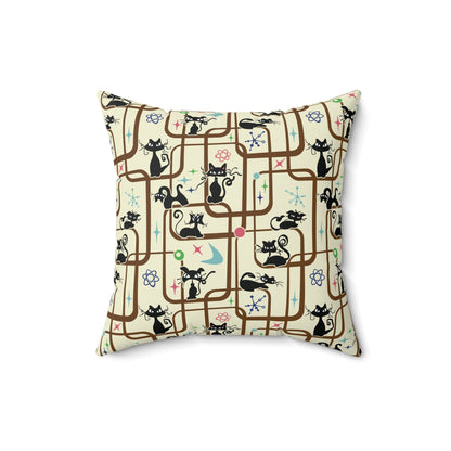 Kate McEnroe New York Mid Century Modern Retro Atomic Cat Kitschy Throw PillowThrow Pillows18911449606344342086