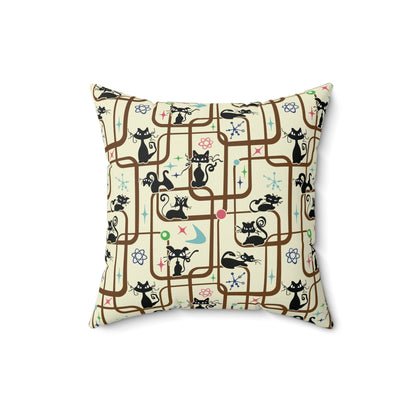 Kate McEnroe New York Mid Century Modern Retro Atomic Cat Kitschy Throw PillowThrow Pillows18911449606344342086